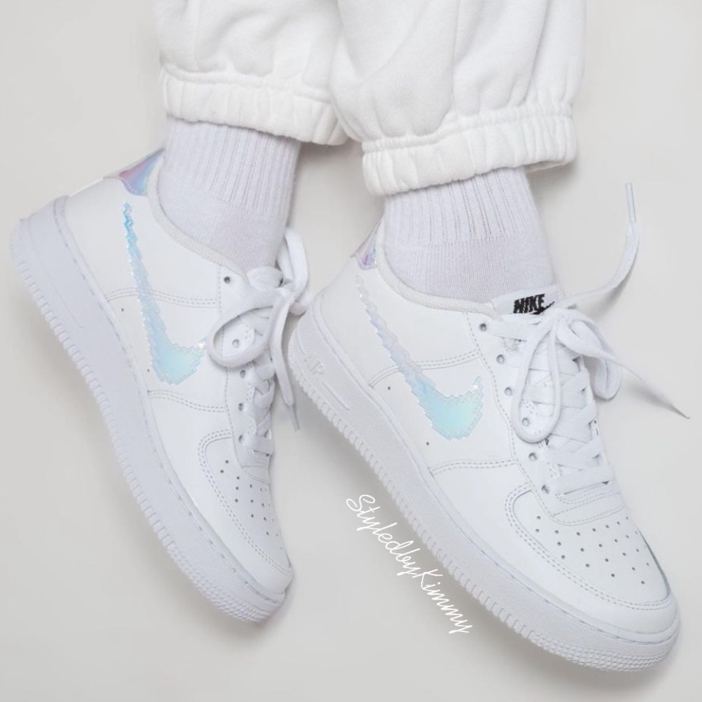 NIKE AIR FORCE 1 Sneakers Shoes AF1 Chrome - Picture 2 of 10